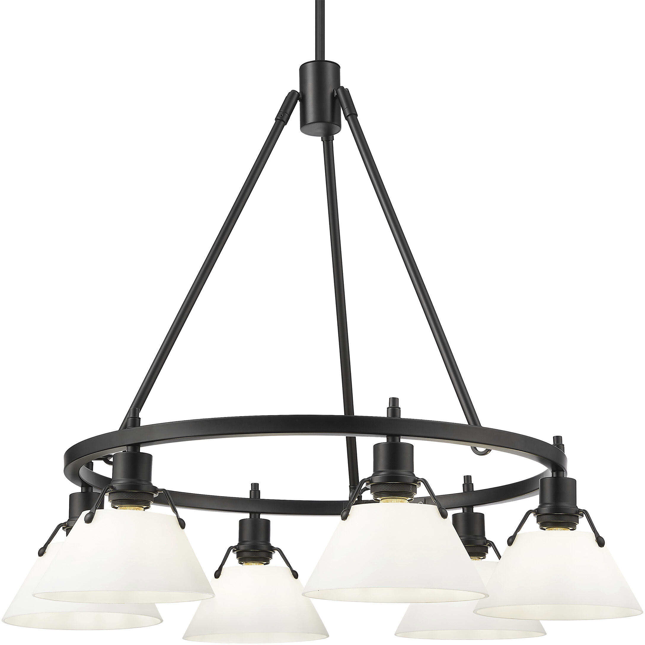 Yep Orwell 29 inch 60.00 watt Matte Black Chandelier Ceiling Light in Opal Glass