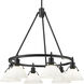 Yep Orwell 29 inch 60.00 watt Matte Black Chandelier Ceiling Light in Opal Glass