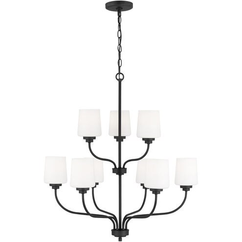 Windom 9 Light 28 inch Midnight Black Chandelier Ceiling Light