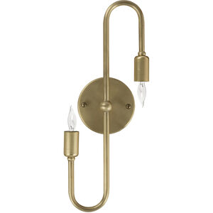 Rossi 2 Light 16.5 inch Antique Brass Sconce Wall Light