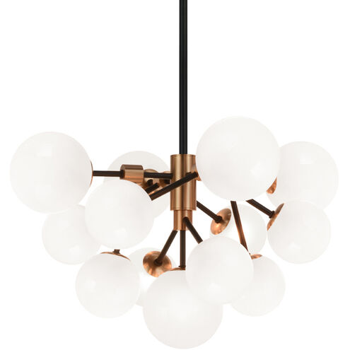 Novu LED 20.75 inch Aged Gold Brass Chandelier Ceiling Light