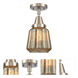 Franklin Restoration Chatham 1 Light 6 inch Brushed Satin Nickel Flush Mount Ceiling Light in Mercury Glass