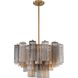 Addis 9 Light 22 inch Aged Brass Chandelier Ceiling Light in Tronchi Glass Autumn