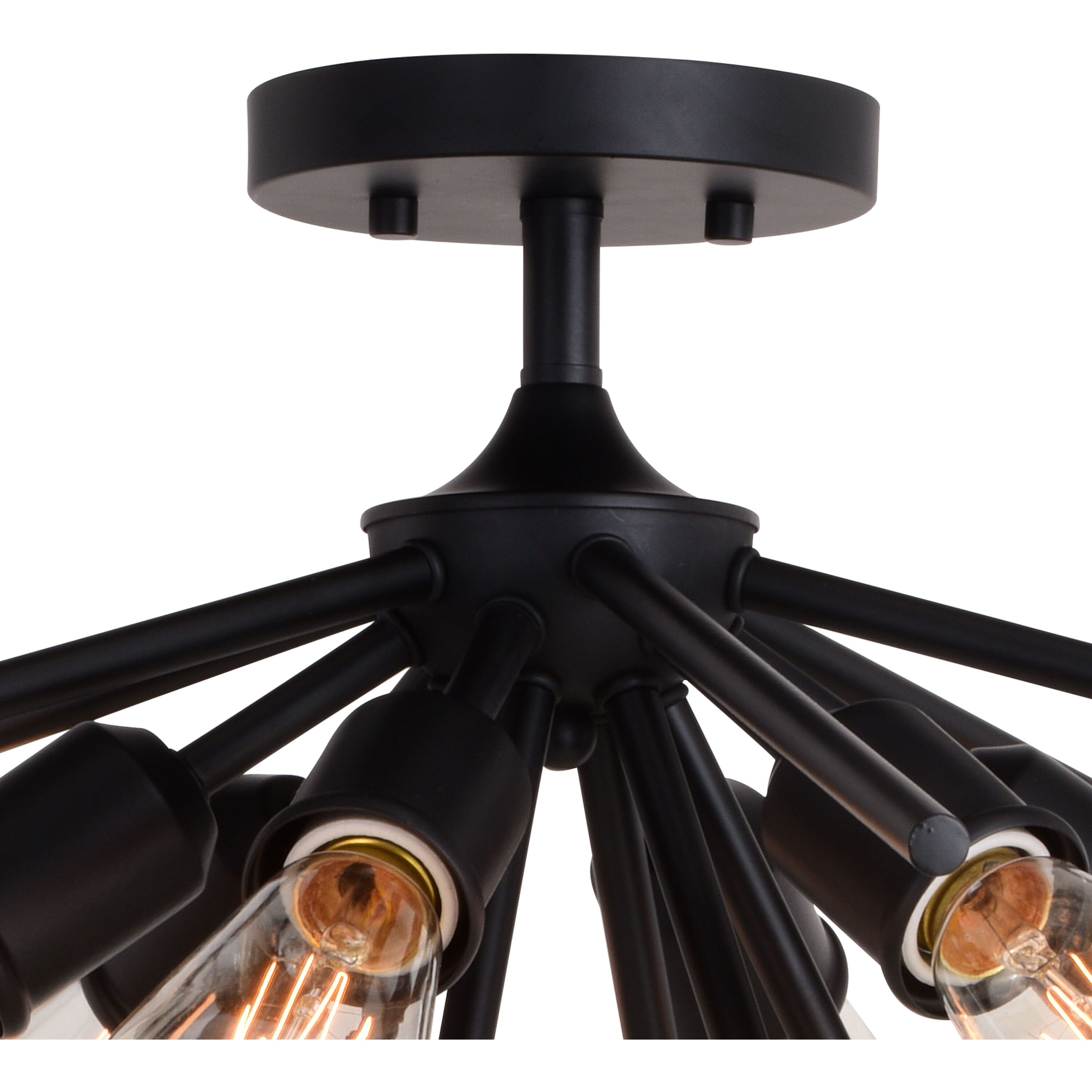 Estelle 6 Light 24 inch Matte Black Semi-Flush Mount Ceiling Light