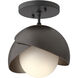 Brooklyn 1 Light 6 inch Black and Oil Rubbed Bronze Semi-Flush Ceiling Light in Black/Oil Rubbed Bronze