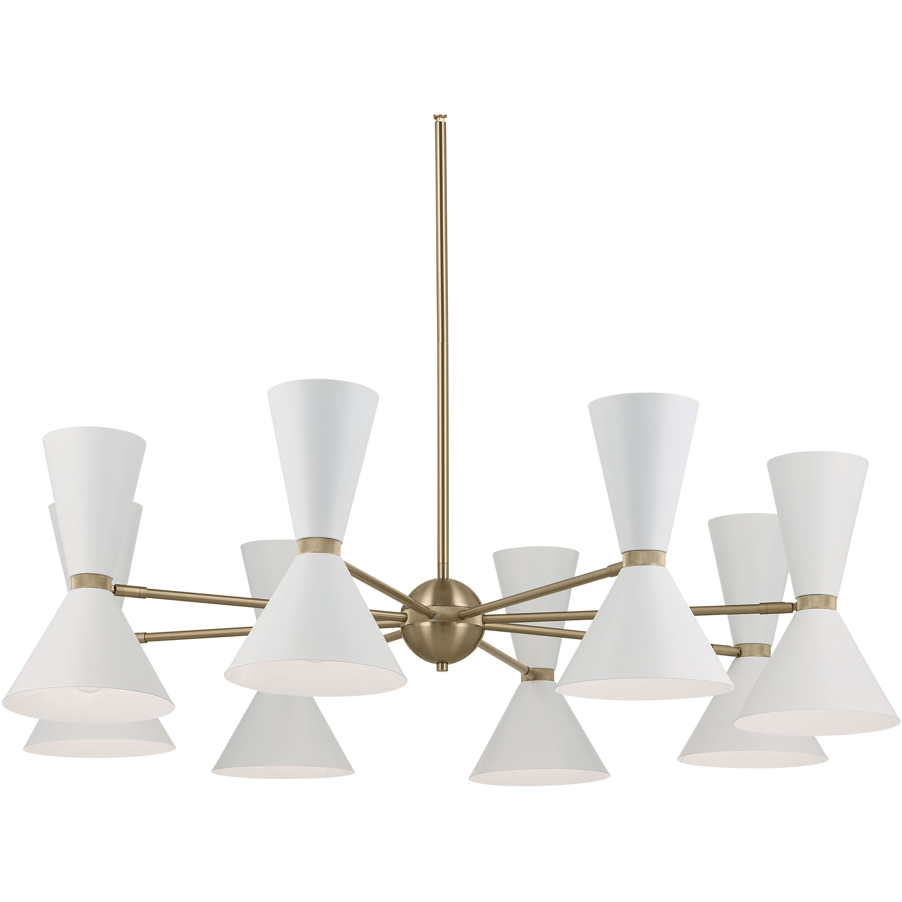 Phix LED 48.75 inch Champagne Bronze with White Chandelier Ceiling Light