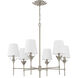 Broche 6 Light 32 inch Antique Silver Chandelier Ceiling Light