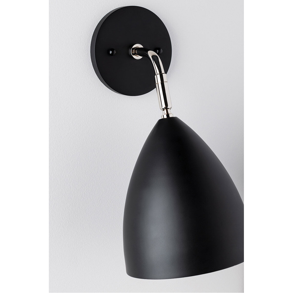 Gia 1 Light 6.25 inch Polished Nickel / Black Wall Sconce Wall Light in Polished Nickel and Black