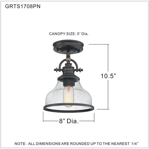 Grant 1 Light 8 inch Palladian Bronze Semi-Flush Mount Ceiling Light