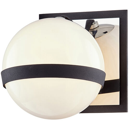 Ace 1 Light 6.25 inch Carbide Black With Polished Nickel Accents Bath And Vanity Wall Light