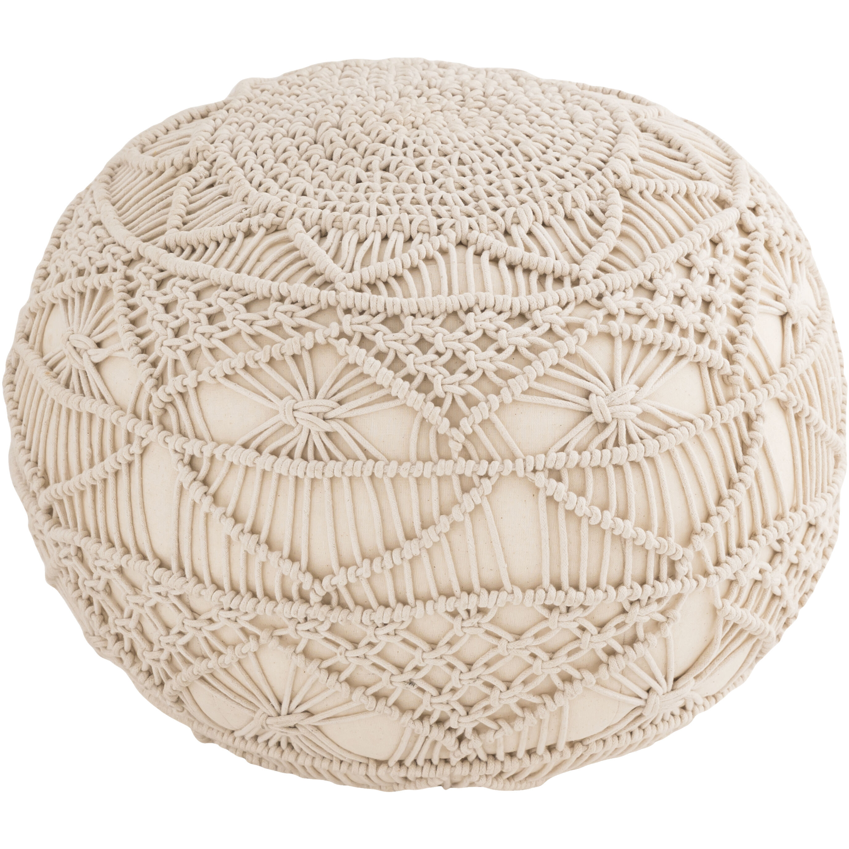 Lilou 13.75 inch Cream Pouf