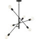Contemporary 6 Light 26 inch Matte Black Chandelier Ceiling Light
