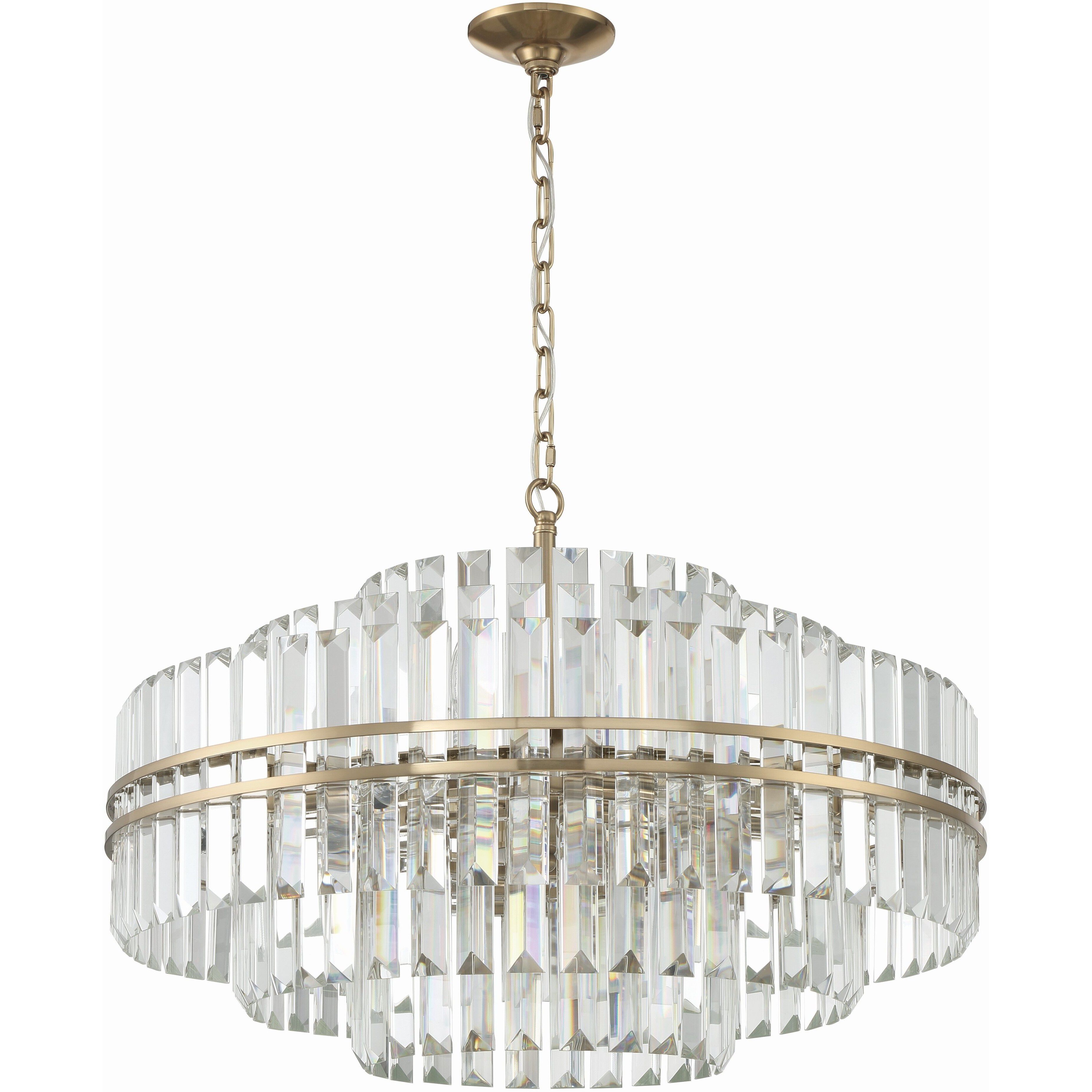 Hayes 16 Light 28 inch Aged Brass Chandelier Ceiling Light