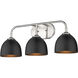 Yep Zoey Vanity Wall Light in Pewter, Matte Black