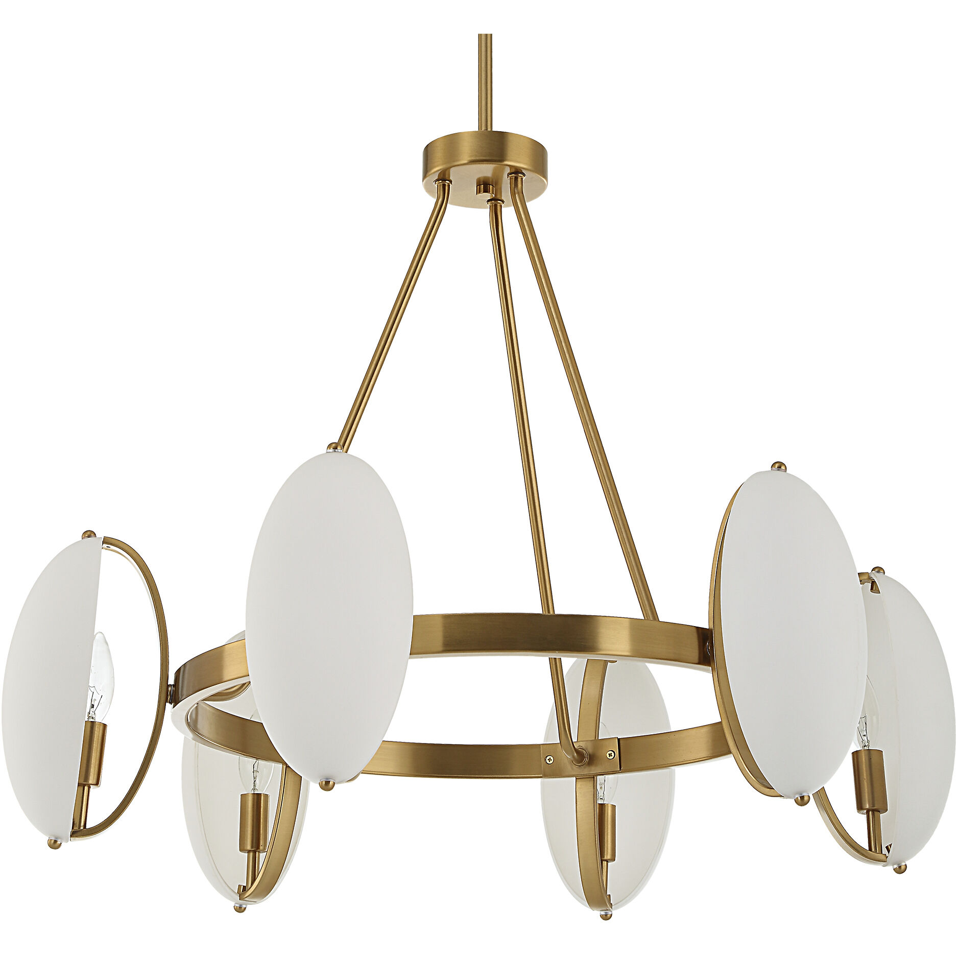 Oviform 6 Light 30.25 inch Warm Brass Chandelier Ceiling Light