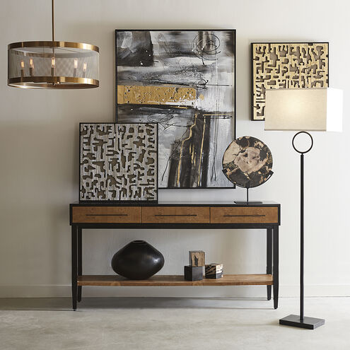 Mapped Gold with Black and Clear Dimensional Wall Art