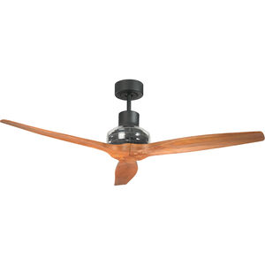 Star Propeller 52 inch Black with Natural II Blades Indoor/Outdoor Ceiling Fan, Real Wood Blades