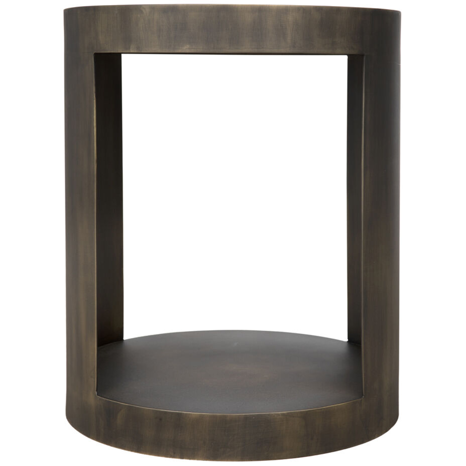 Chrysler 24 X 20 inch Aged Brass Side Table