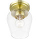 Willow 1 Light 6 inch Satin Brass Flush Mount Ceiling Light