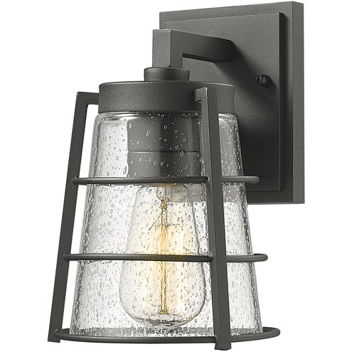 Helix 1 Light 9.25 inch Black Outdoor Wall Light