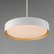 Echo LED 24 inch White and Gold Single Pendant Ceiling Light in White/Gold