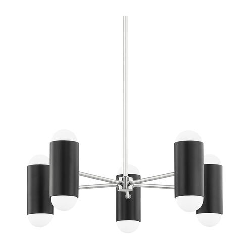 Kira 10 Light 27 inch Polished Nickel/Soft Black Chandelier Ceiling Light
