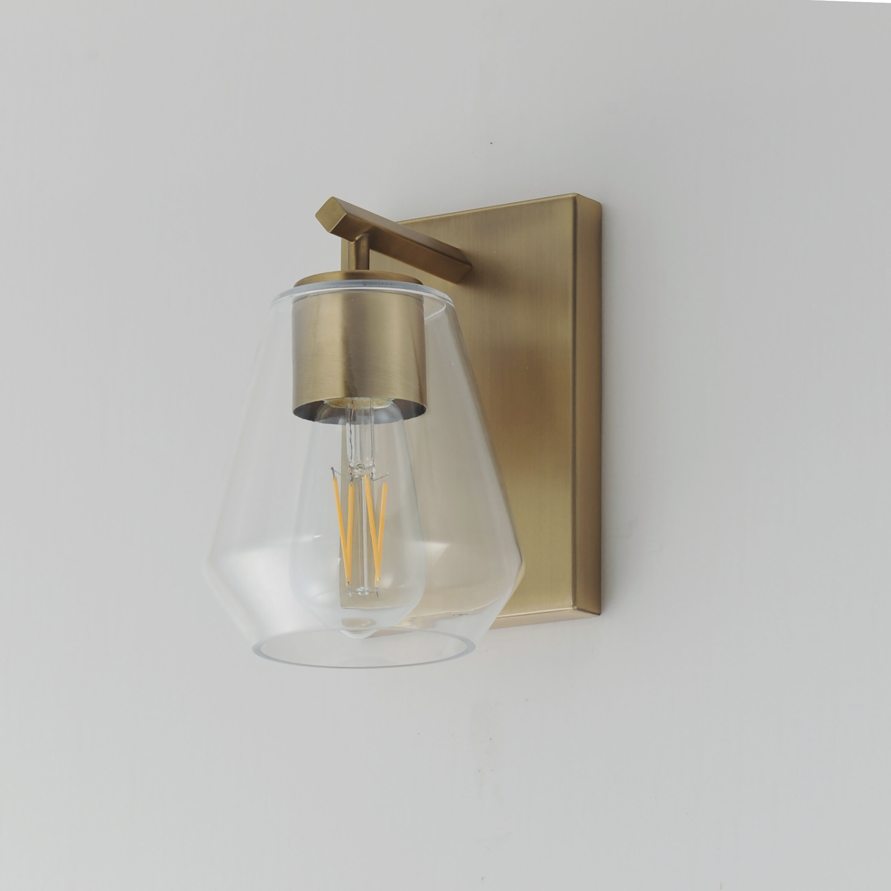 Geode Wall Sconce Wall Light in Natural Aged Brass