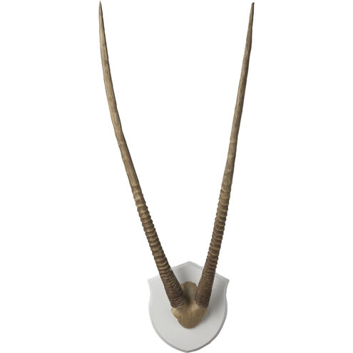Gazelle Horns Brown with Cream Dimensional Wall Art in Brown and Cream