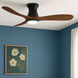 Swell Flush Illuminated 56 inch Matte Black with Walnut Blades Fan