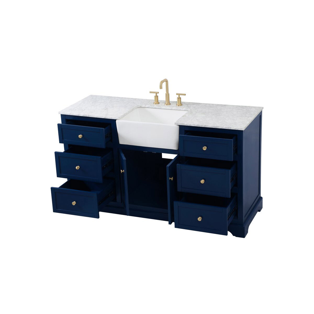 Franklin 60 X 22 X 35 inch Blue Bathroom Vanity Cabinet
