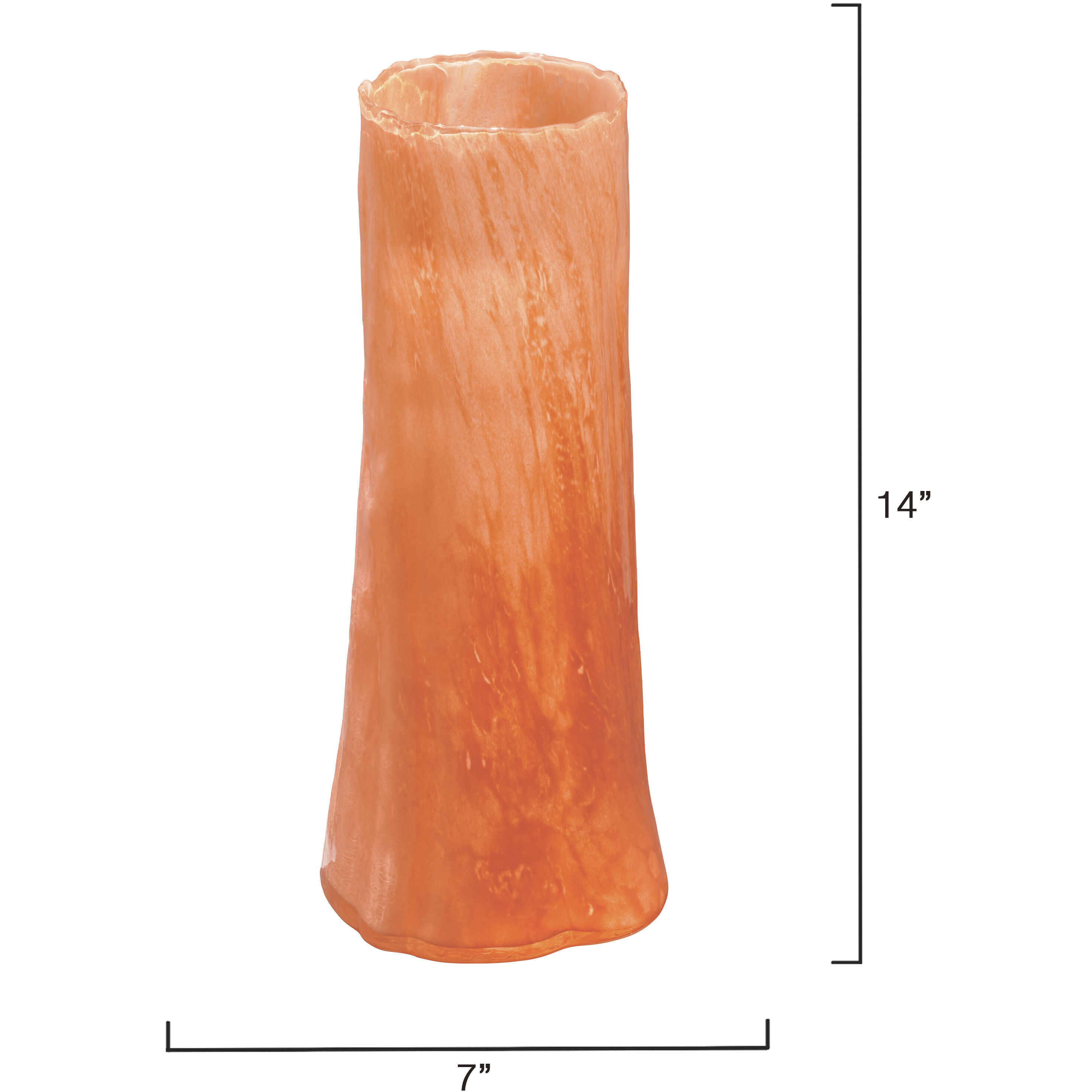 Sequoia 14 X 7 inch Vase in Small, Poppy Glass, Small, Inline