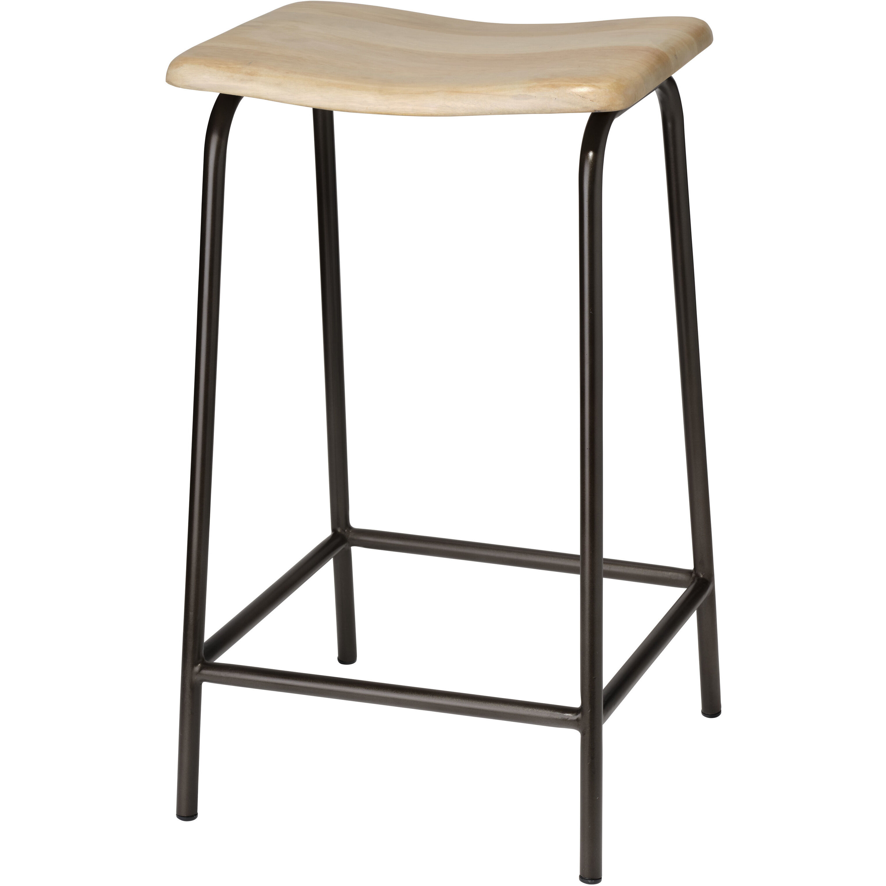 Bend 26 inch Matte Black and Bleached Mango Wood Counter Stool, Inline