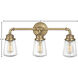 Fritz 3 Light 24 inch Heritage Brass Vanity Light Wall Light