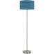 Cromwell 58.75 inch 150.00 watt Brushed Steel Floor Lamp Portable Light in Blue Linen