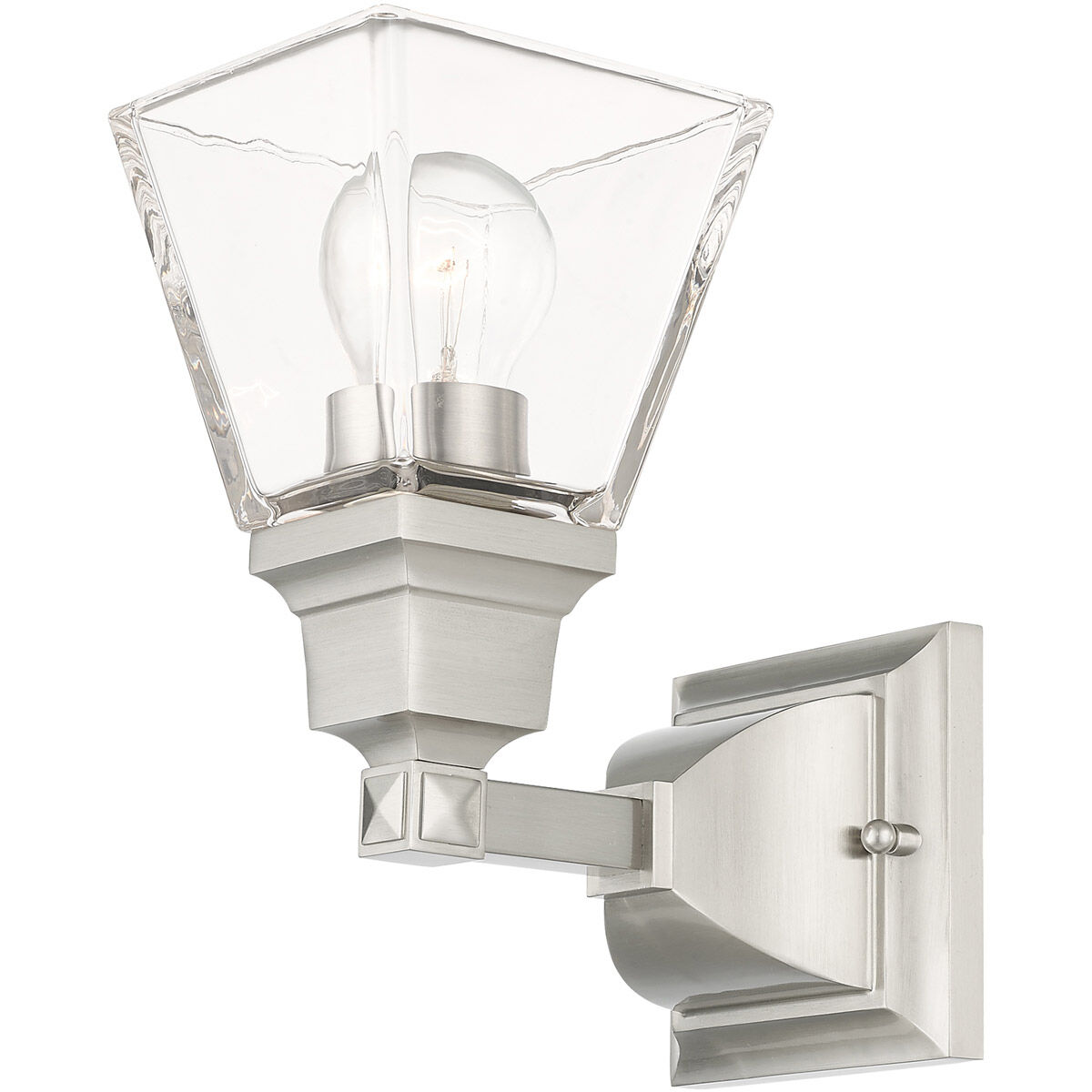 Mission 1 Light 5 inch Brushed Nickel Sconce Wall Light