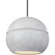 Radiance Collection 1 Light 12 inch Polished Chrome and Concrete and Black Pendant Ceiling Light