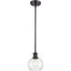 Ballston Athens 1 Light 6 inch Oil Rubbed Bronze Mini Pendant Ceiling Light in Seedy Glass