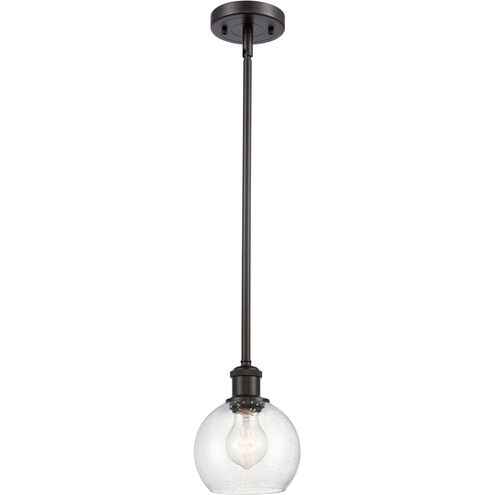 Ballston Athens 1 Light 6 inch Oil Rubbed Bronze Mini Pendant Ceiling Light in Seedy Glass