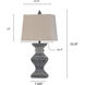 Malta 34 inch 100.00 watt Black Distressed Table Lamp Portable Light