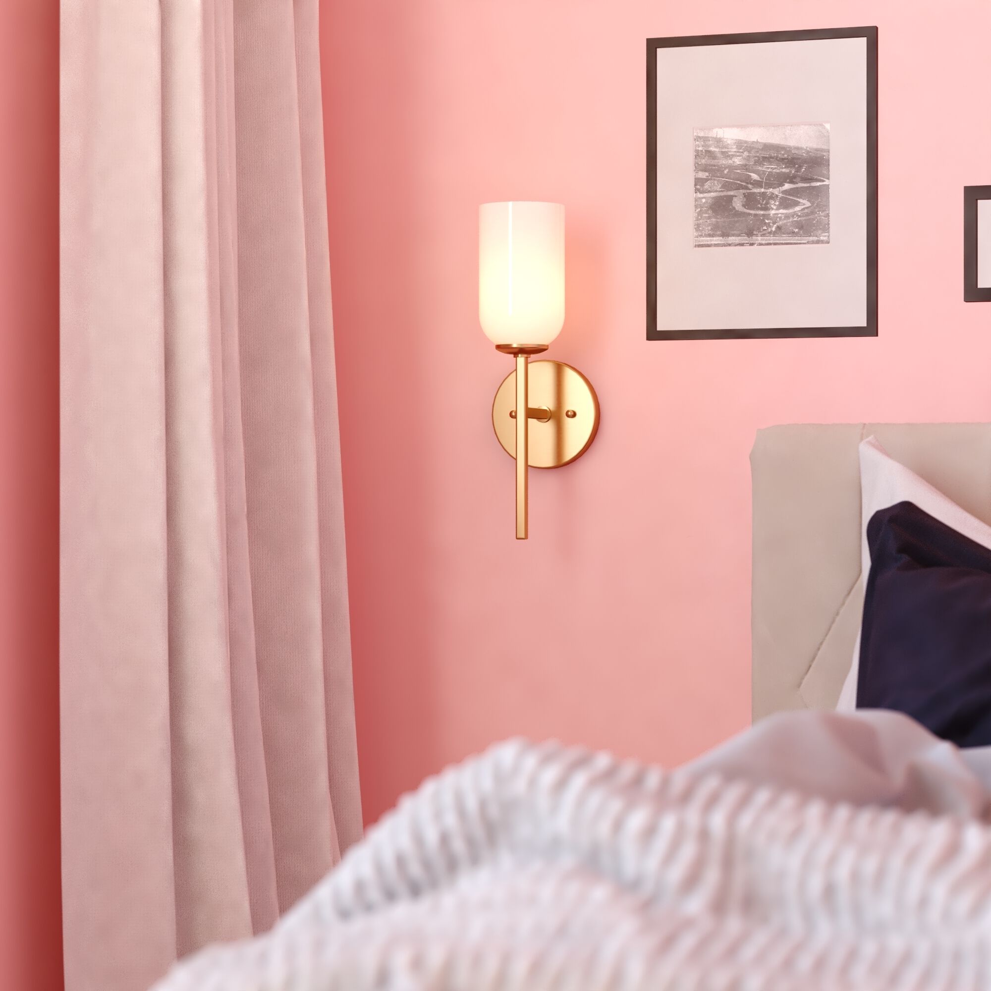 Shelby LED 6 inch Natural Brass Bathroom Light Wall Light