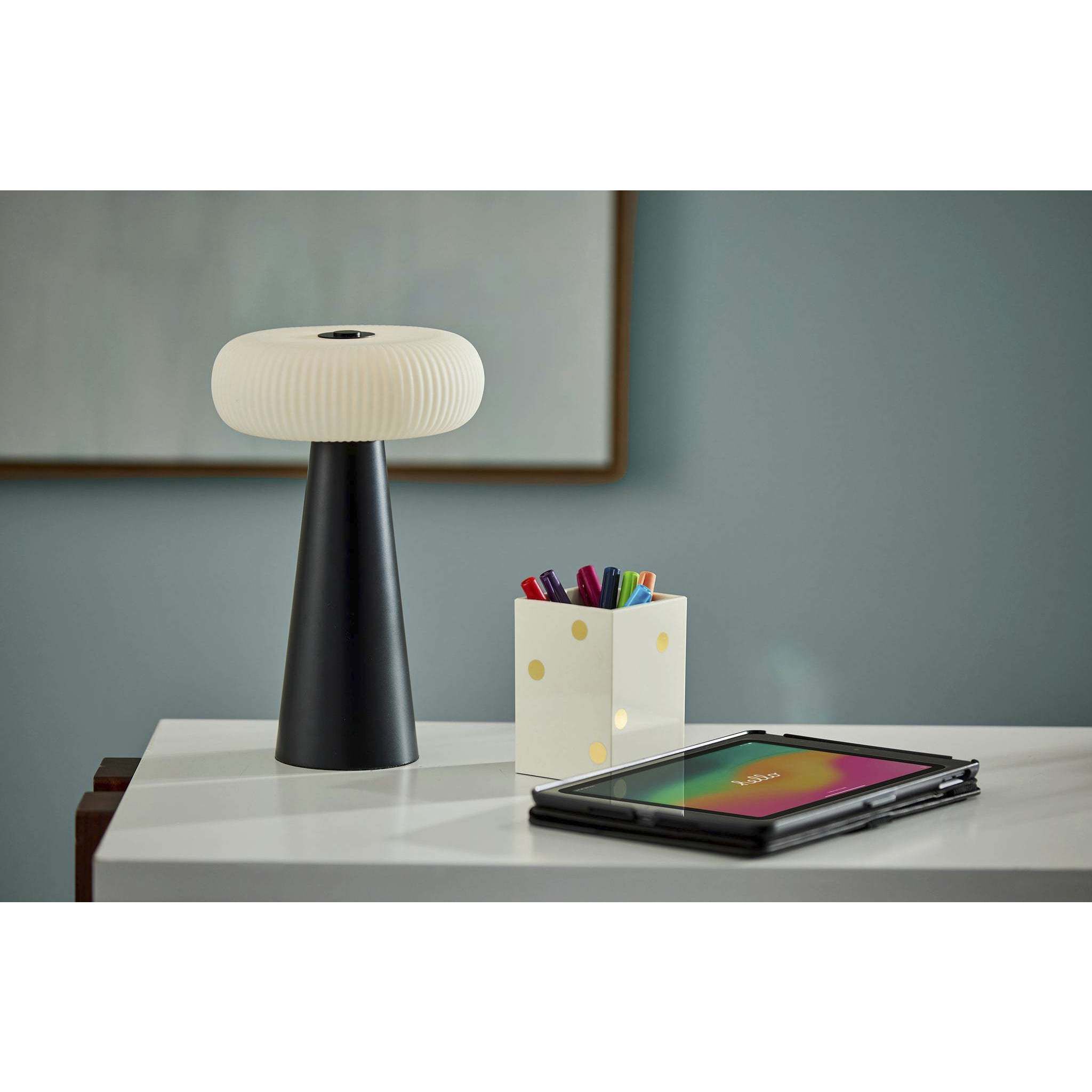 Ozzie 11.25 inch 1.50 watt Black LED Cordless Table Lamp Portable Light