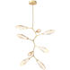 Aalto LED 37.1 inch Gilded Brass Chandelier Ceiling Light, Modern Vine