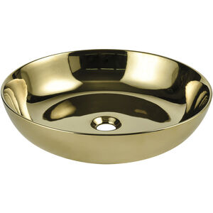 Ceramic Vessel Sink 18.7 X 18.7 X 4.7 inch Gold Bathroom Sink, Round