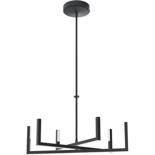 Priam LED Matte Black Chandelier Ceiling Light, 1 Tier Small