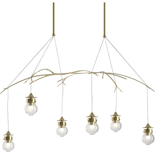 Kiwi 6 Light 36.8 inch Modern Brass Pendant Ceiling Light