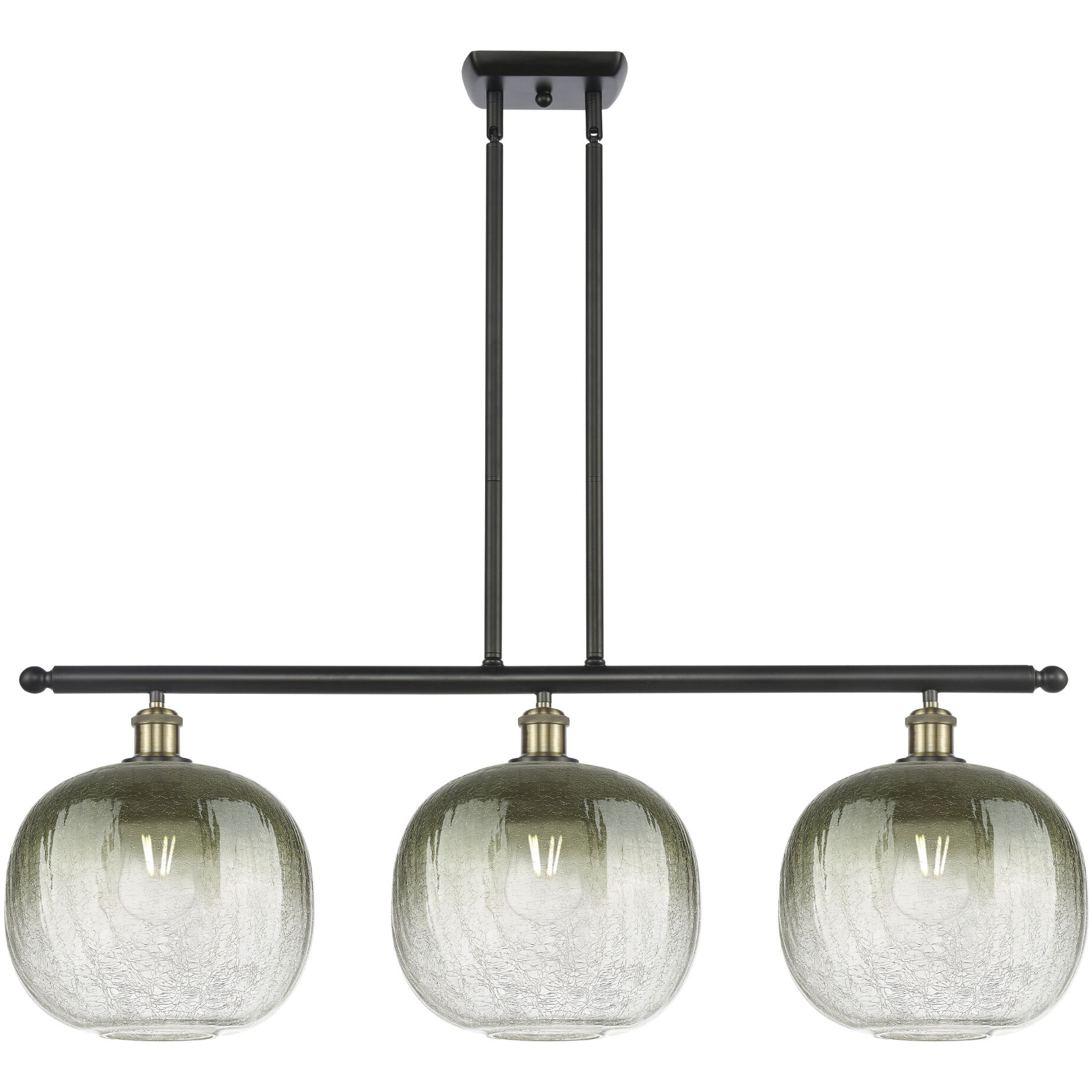 Ballston Brookhaven Sphere Island Light Ceiling Light in Black Antique Brass, Slate Glass