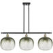 Ballston Brookhaven Sphere Island Light Ceiling Light in Black Antique Brass, Slate Glass