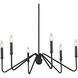 Yep Kennedy 29.75 inch 60.00 watt Natural Black Chandelier Ceiling Light in No Shade