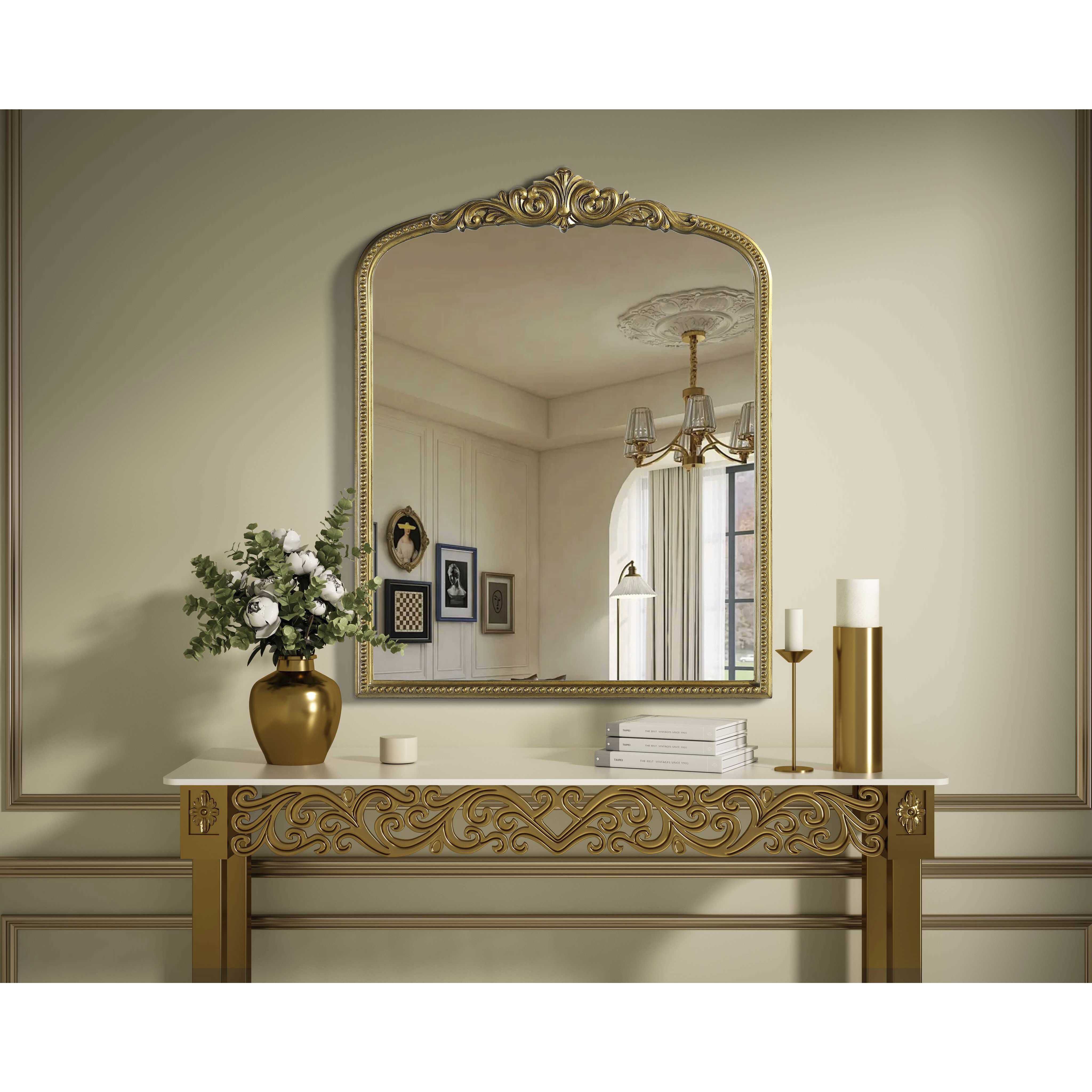 Naomi 42 X 33 inch Antique Brass Mirror