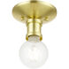 Lansdale 1 Light 5 inch Satin Brass Single Flush Mount Ceiling Light, Single